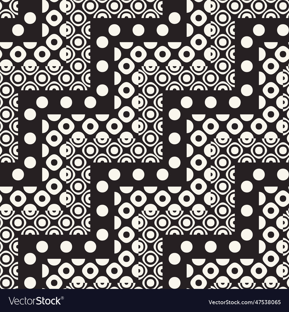 Monochrome glitch dots textured zigzag pattern