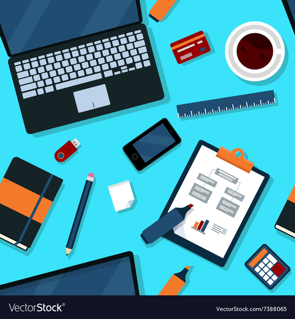 Office seamless pattern with elements