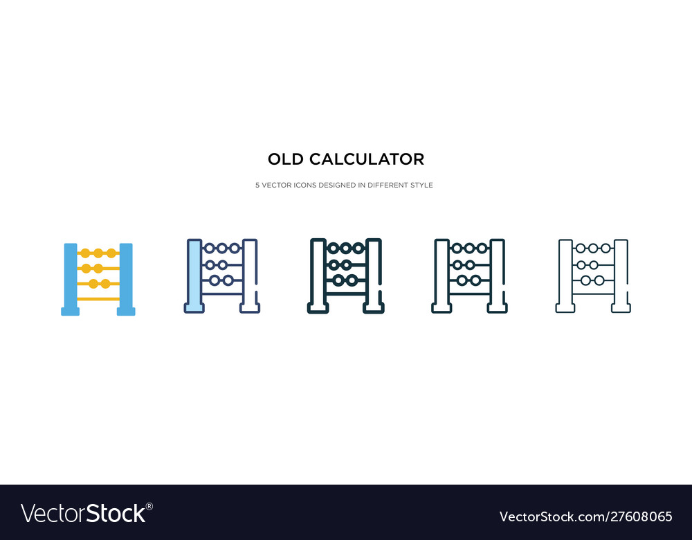 Old calculator icon in different style two vector image Old calculator icon in different style two