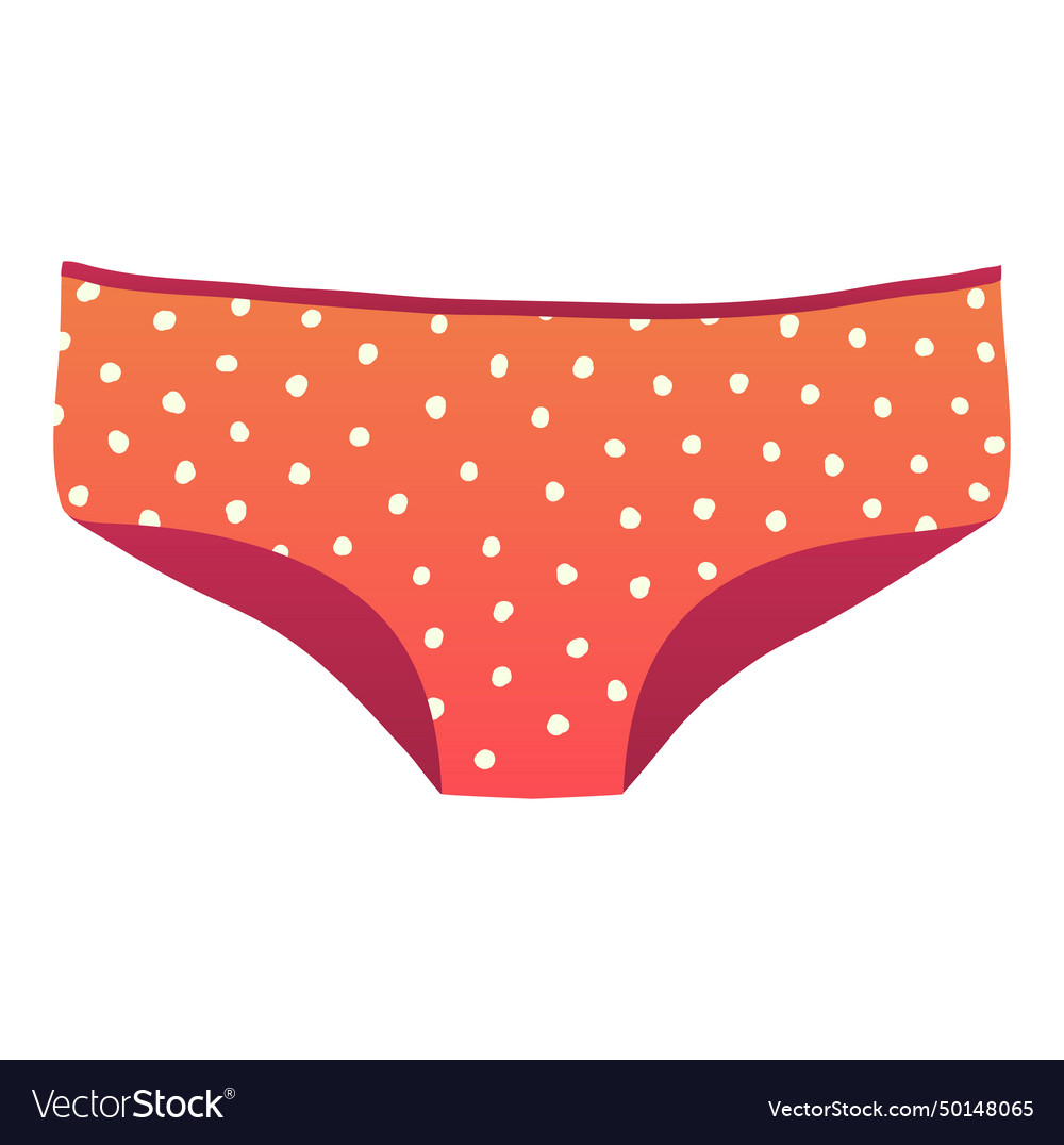 Orange polka dot panties women s underwear vector image Orange polka dot panties women s underwear