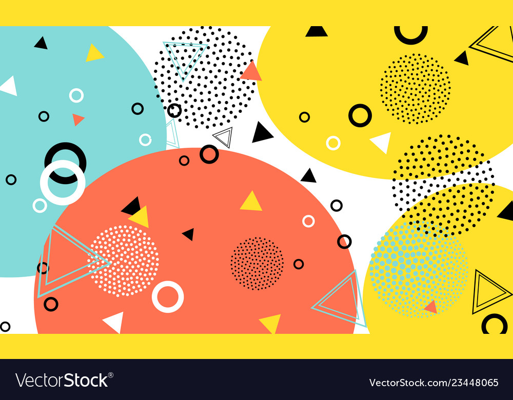 Pop art color background memphis pattern vector image Pop art color background memphis pattern