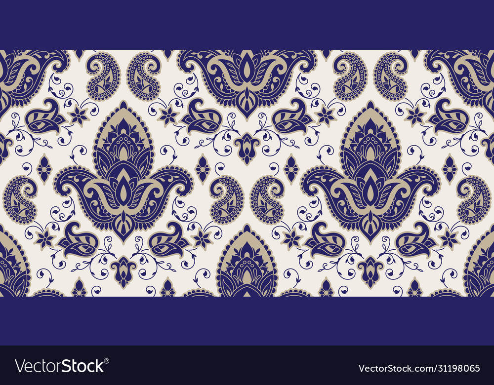 Rectangular seamless boho print design vector image Rectangular seamless boho print design