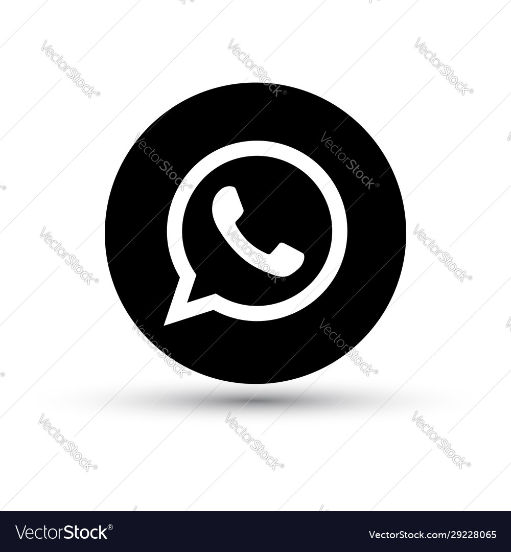 Black White Whatsapp Icon Vector Images 79