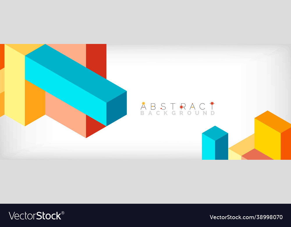 Abstract background 3d cubes cubic elements vector image Abstract background 3d cubes cubic elements
