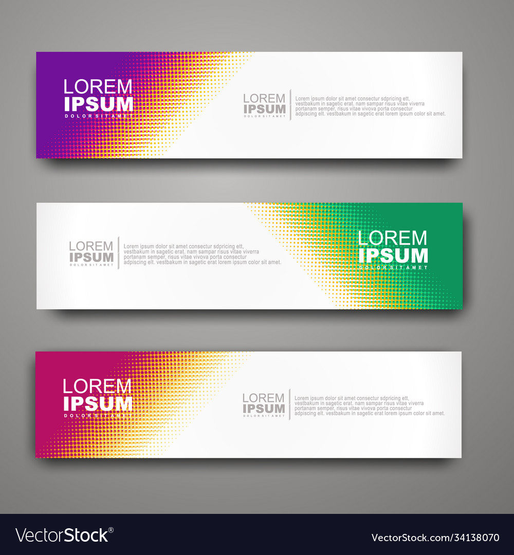 Abstract web banner design template with halftone