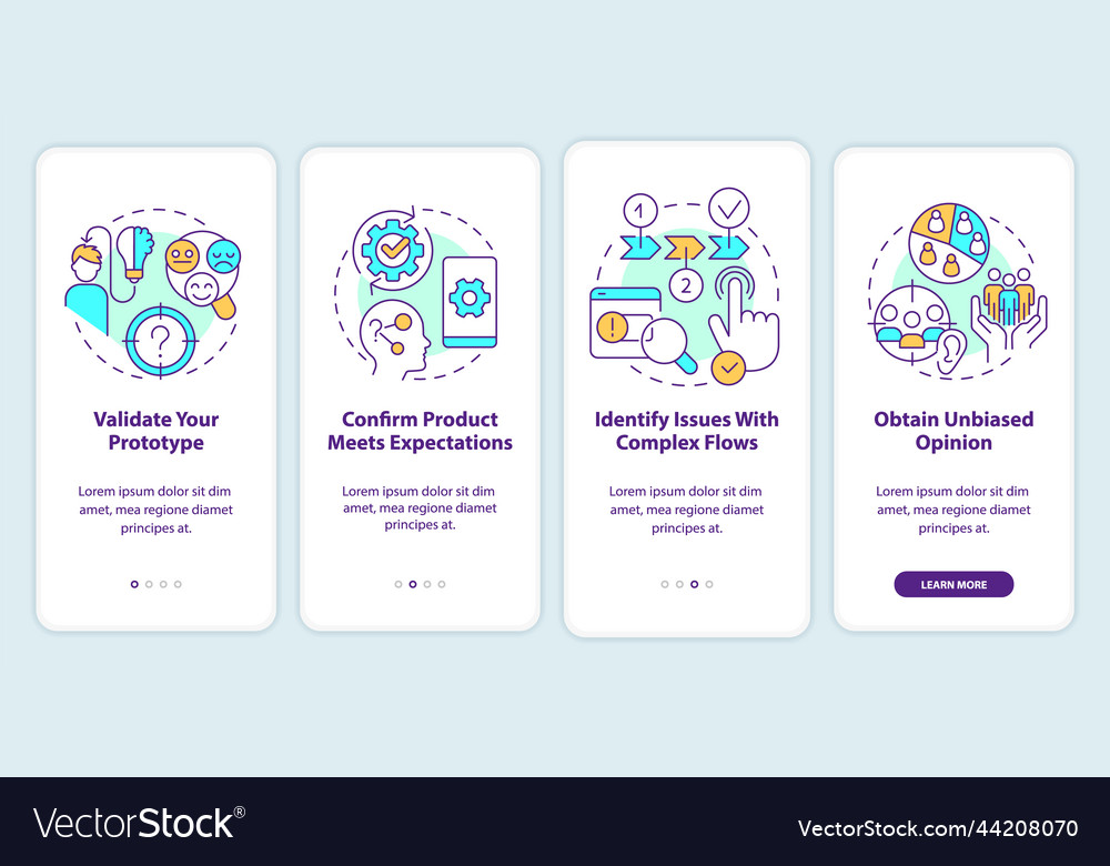 Benefits of usability testing onboarding mobile vector image Benefits of usability testing onboarding mobile