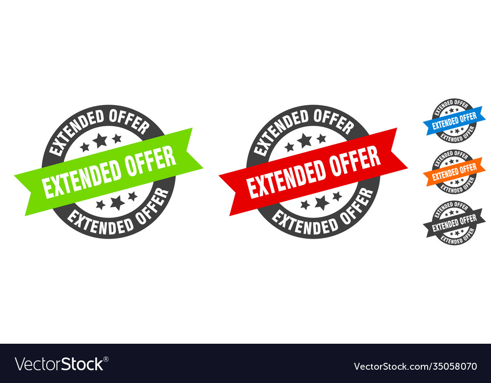 Extended offer stamp round ribbon