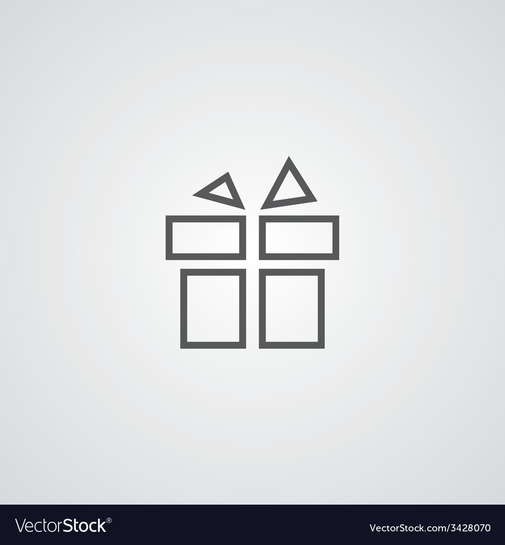 Gift outline symbol dark on white background logo