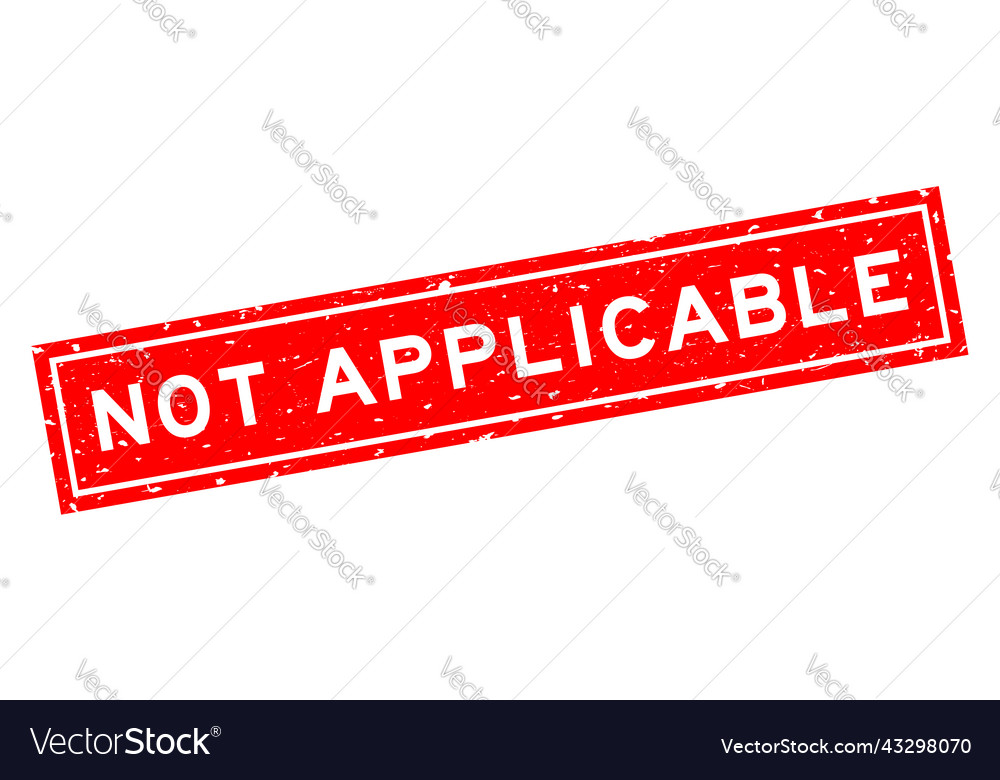 grunge-red-not-applicable-word-square-rubber-seal-vector-image