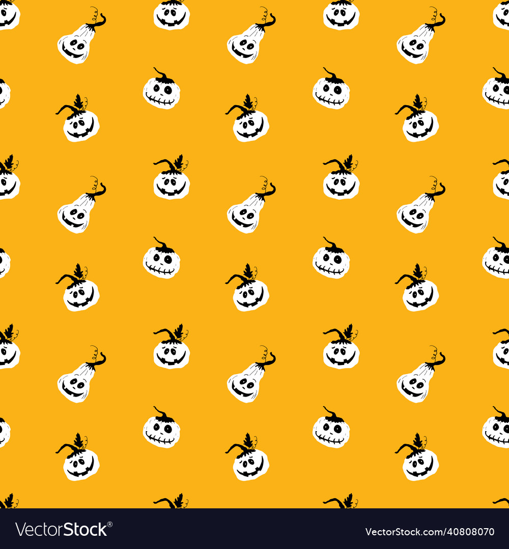 Halloween pumpkin seamless pattern cute cartoon