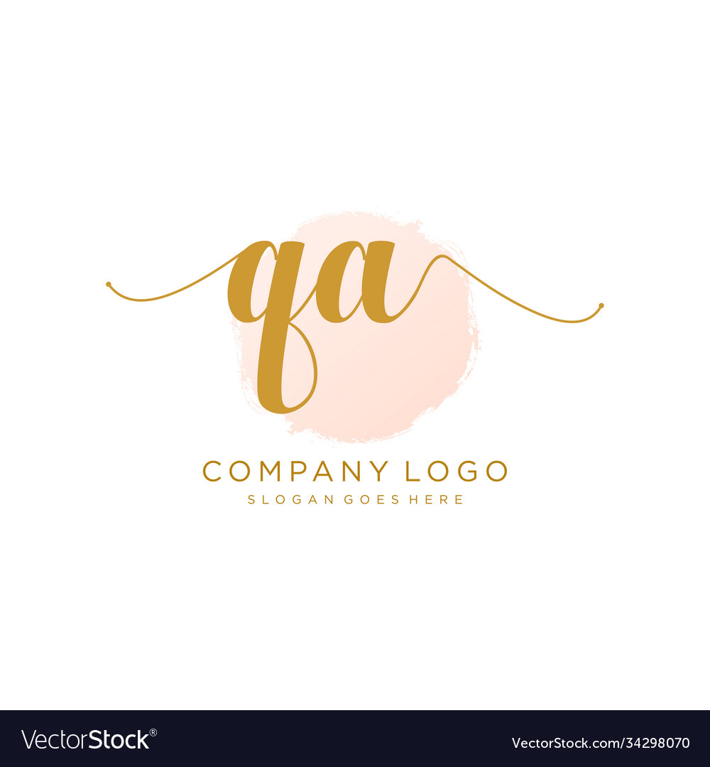 Initial qa handwriting logo with circle template vector image Initial qa handwriting logo with circle template