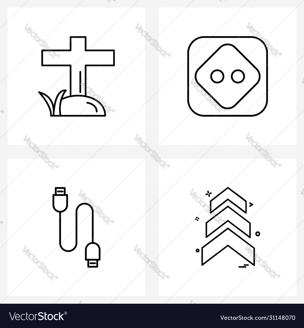 Isolated symbols set 4 simple line icons