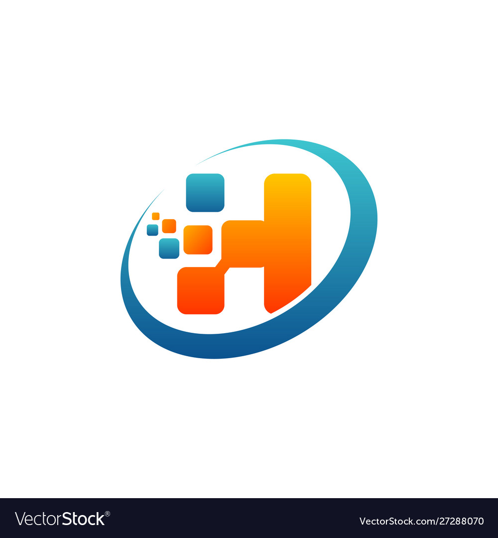 Letter h design gradient color