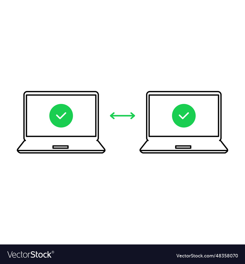 Linear easy file transfer or data backup concept vector image Linear easy file transfer or data backup concept