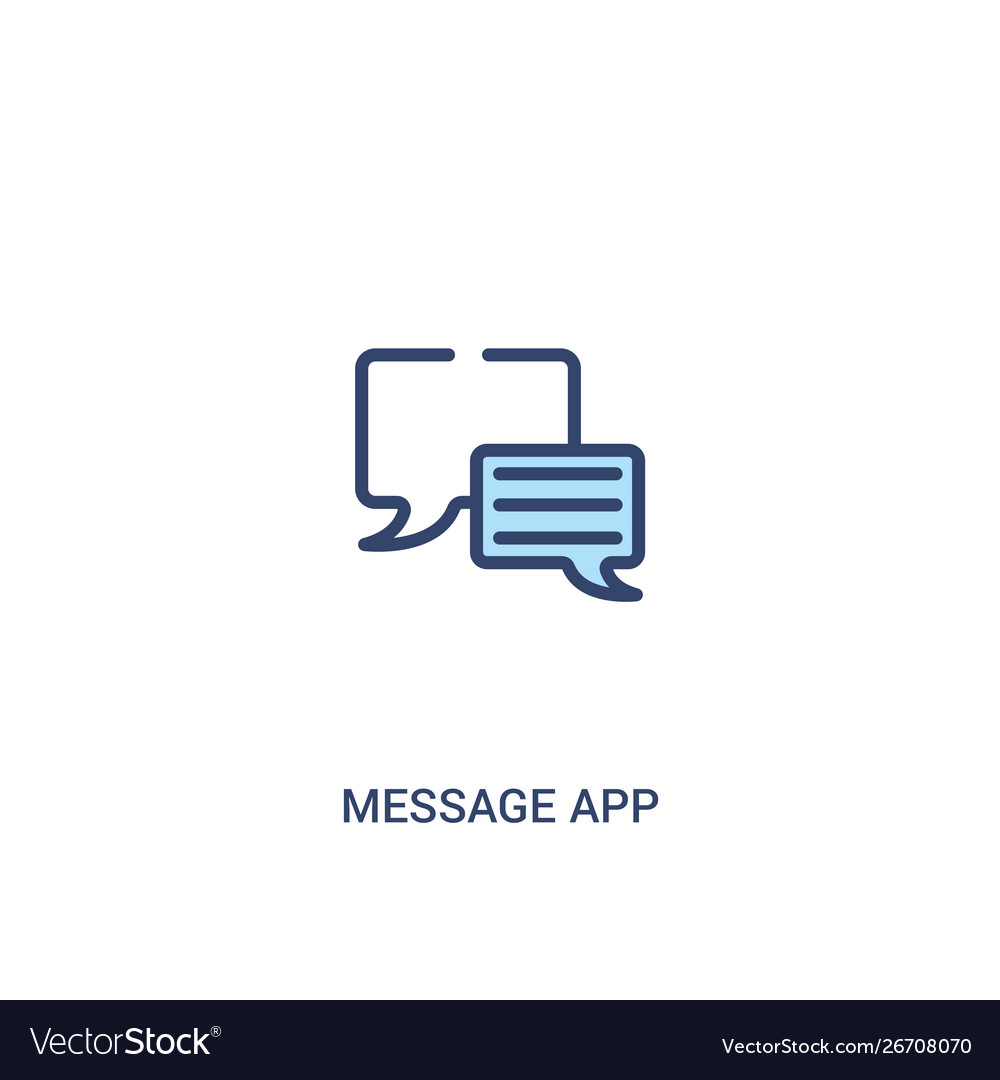 Message app concept 2 colored icon simple line vector image Message app concept 2 colored icon simple line