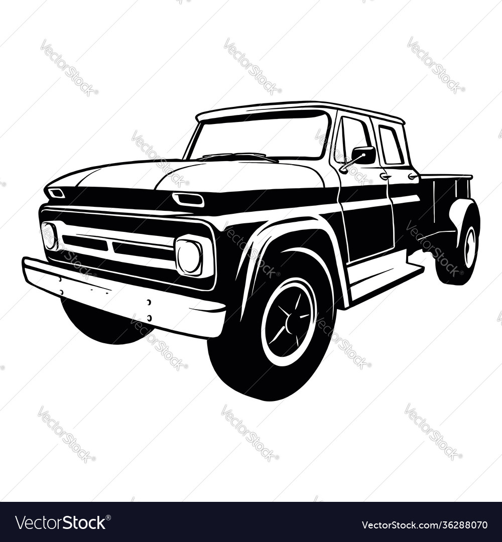 Old classic pickup muscle car classic truck car Vector Image