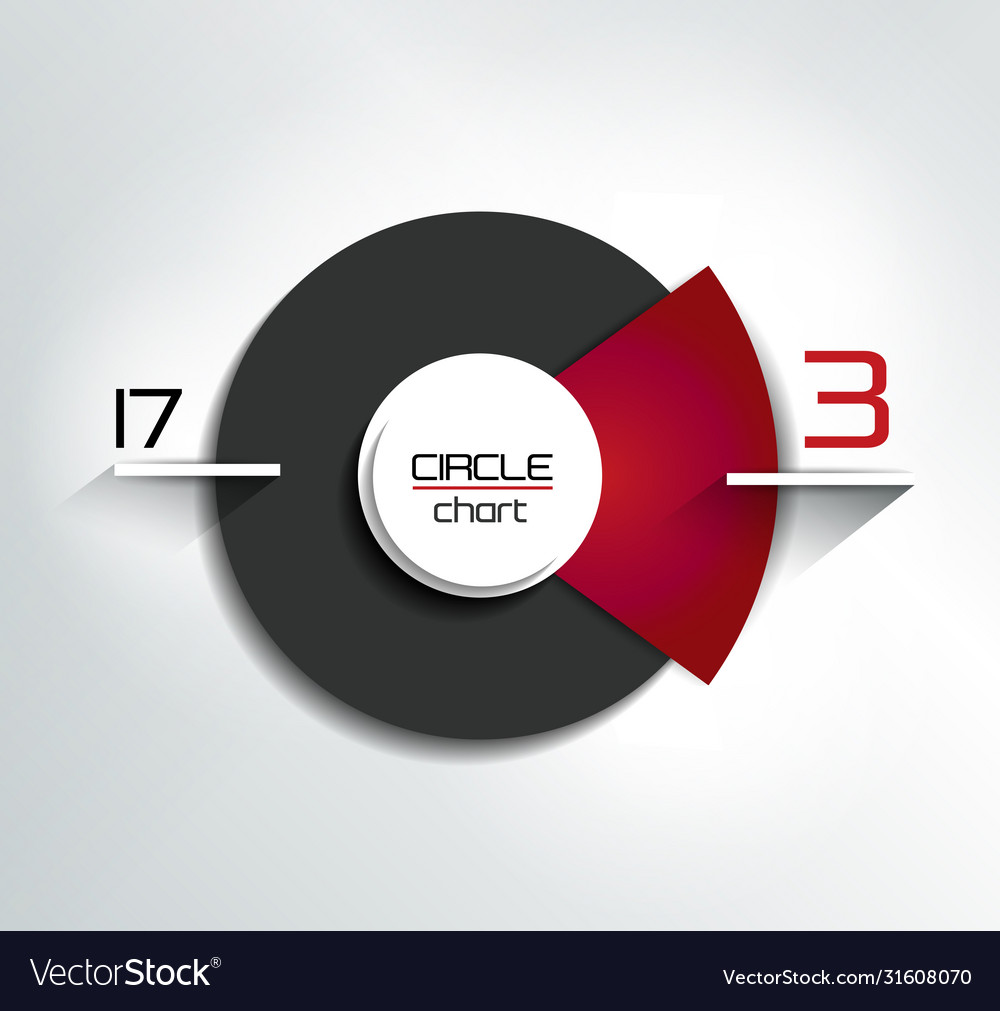 Round circle chart graph simply color editable vector image Round circle chart graph simply color editable