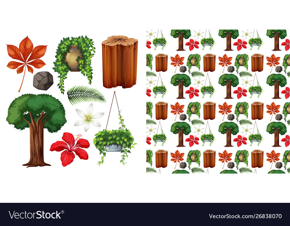 Seamless background design with isolated objects vector image Seamless background design with isolated objects