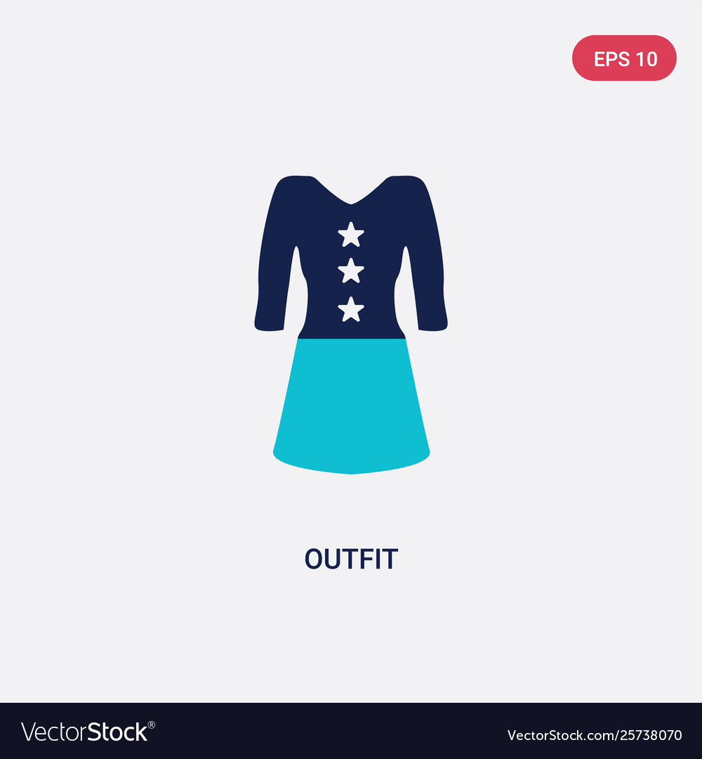 Two color outfit icon from fashion concept