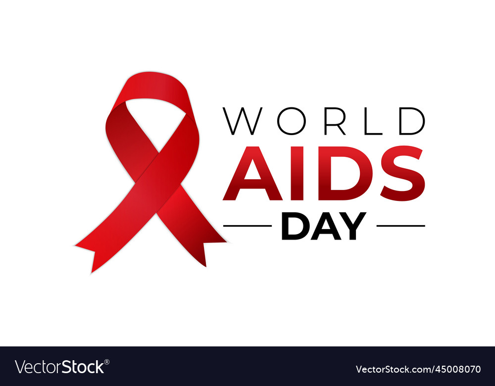 World aids day awareness month isolated logo icon Vector Image