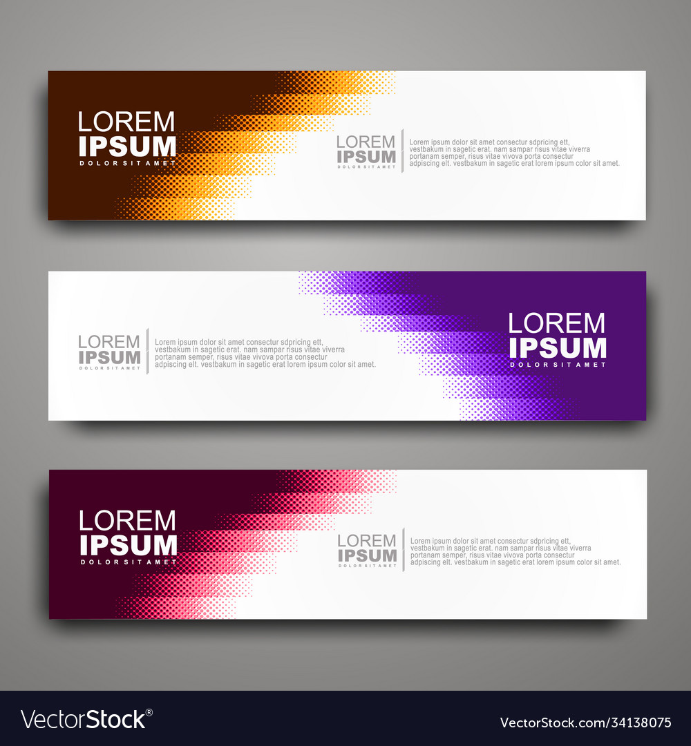 Abstract web banner design template with halftone