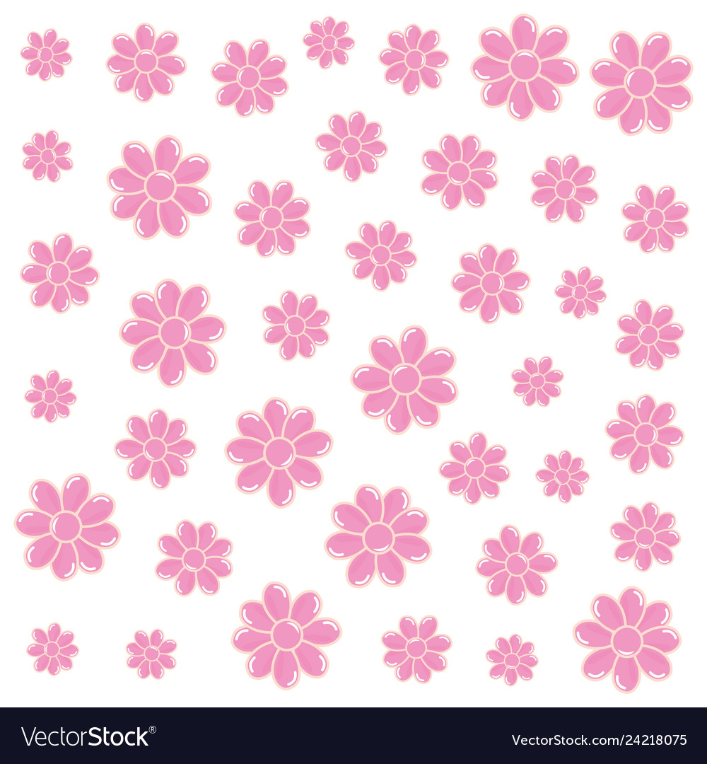 Background decoration pink flowers Royalty Free Vector Image