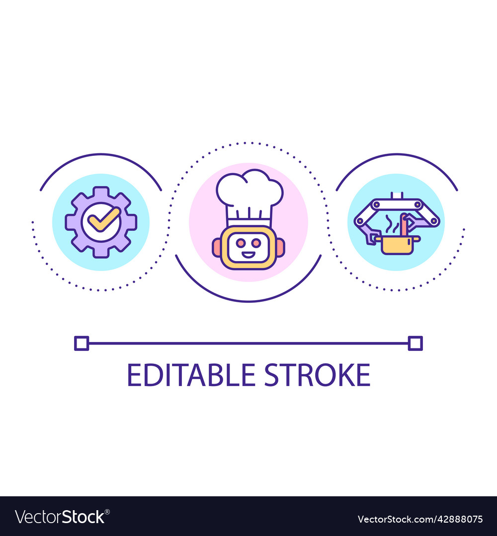Cooking robot loop concept icon