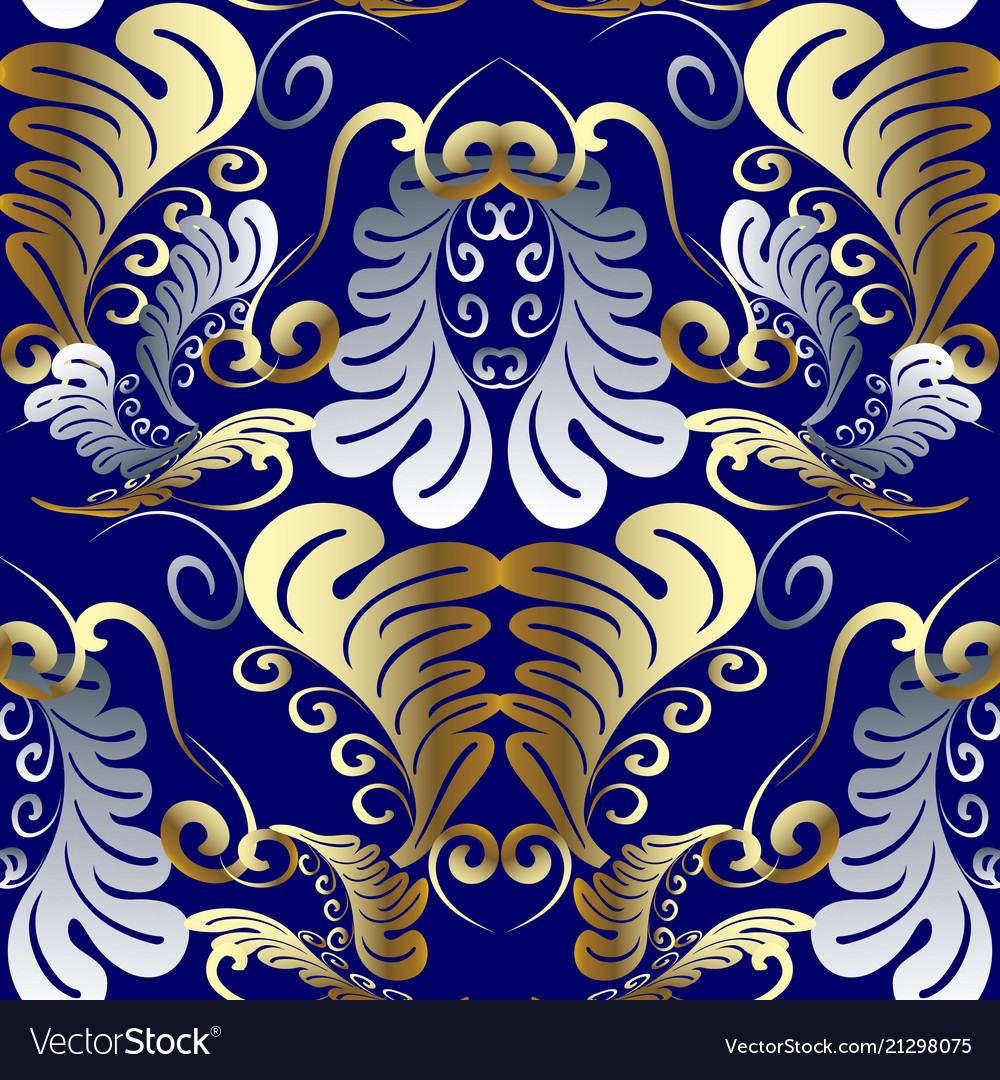 Damask seamless pattern Vector Image Damask seamless pattern