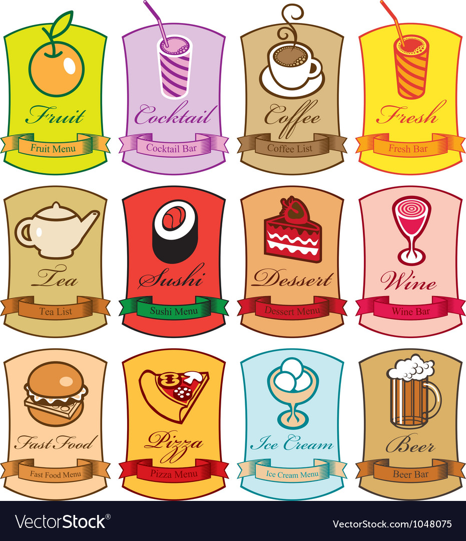 Different menus Royalty Free Vector Image - VectorStock