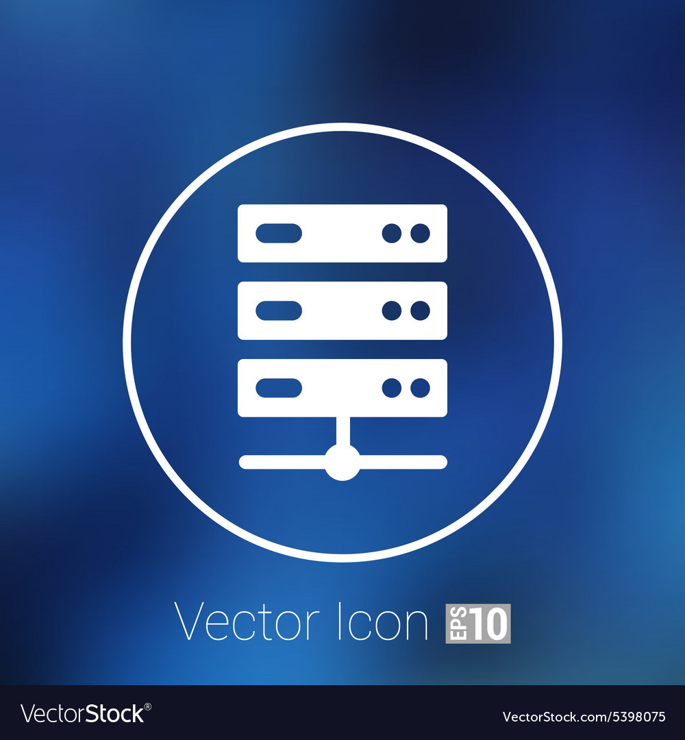 Flat computer server system icon