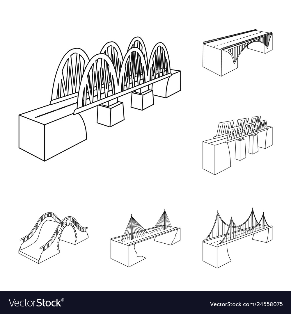 Isolated object of landmark and structure icon vector image Isolated object of landmark and structure icon