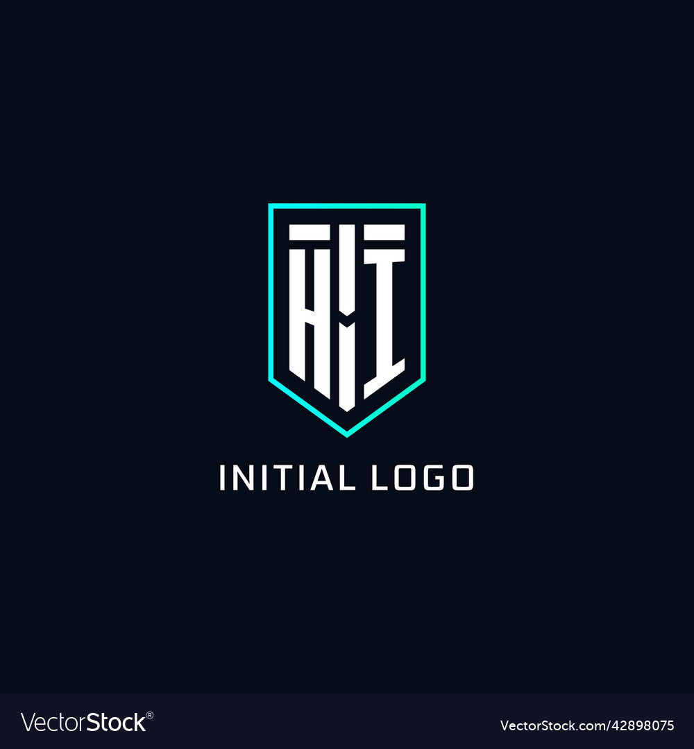 Monogram hi logo shield shape geometric style