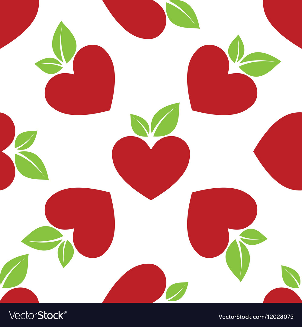 Red apple heart seamless