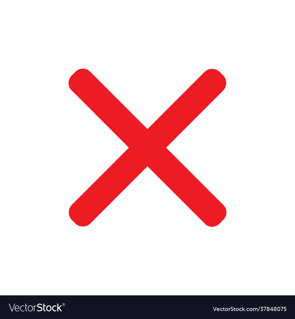 Red wrong mark symbol icon isolated