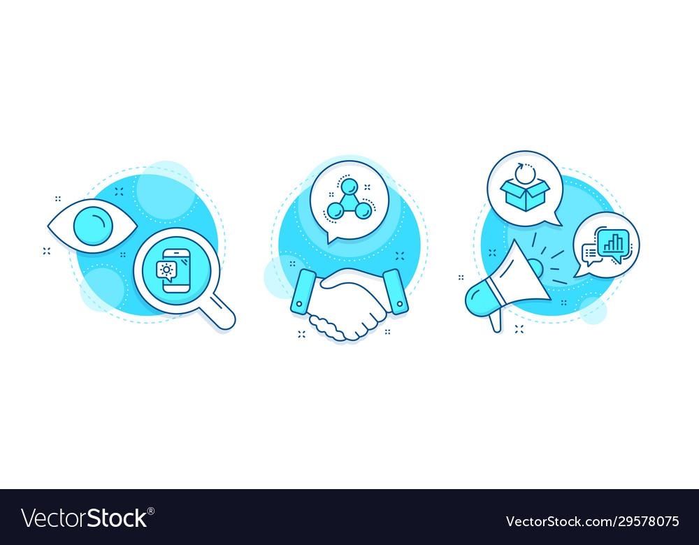 Return package weather phone and graph chart Vector Image Return package weather phone and graph chart