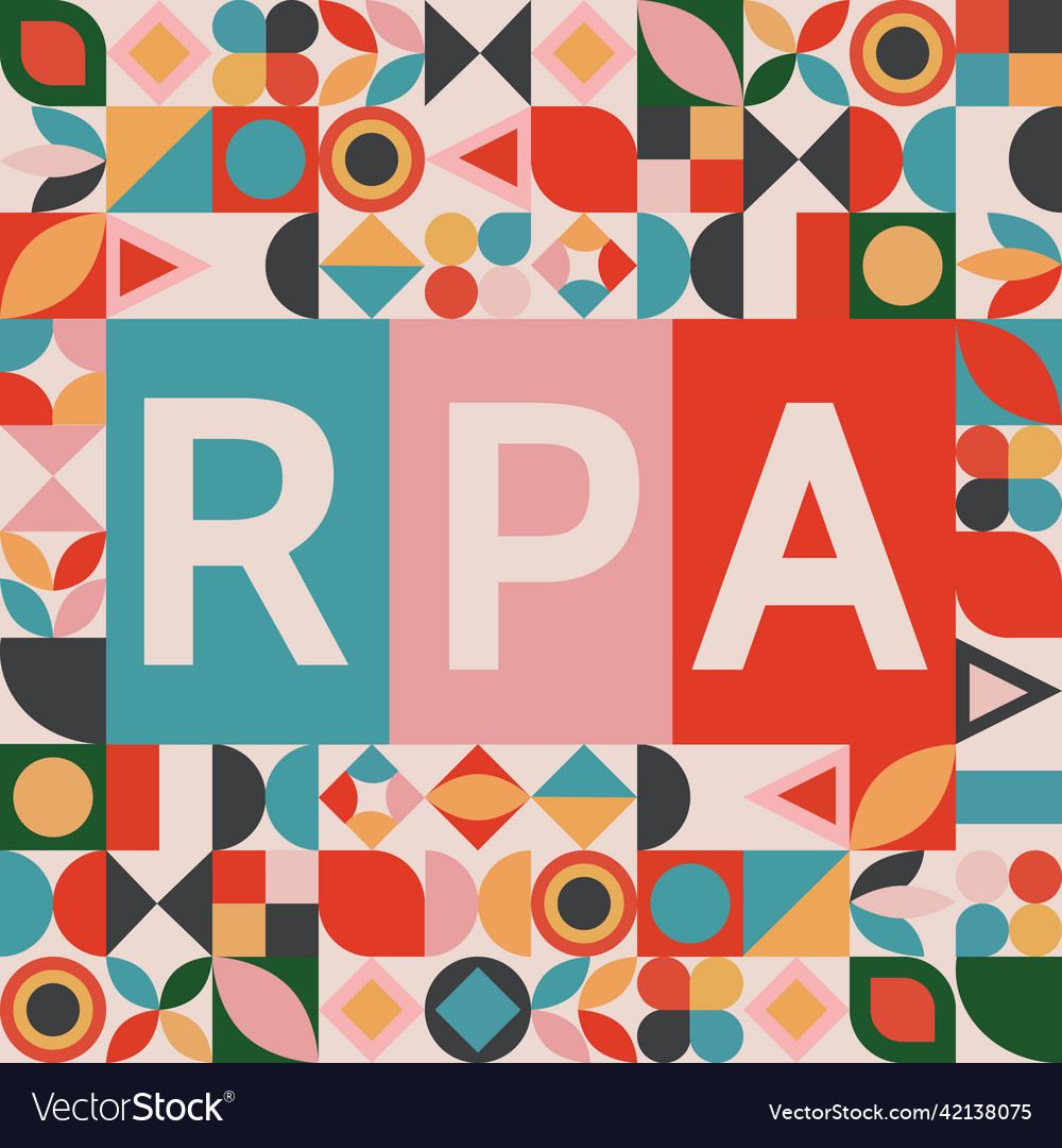 Rpa robotic process automation web page template vector image Rpa robotic process automation web page template