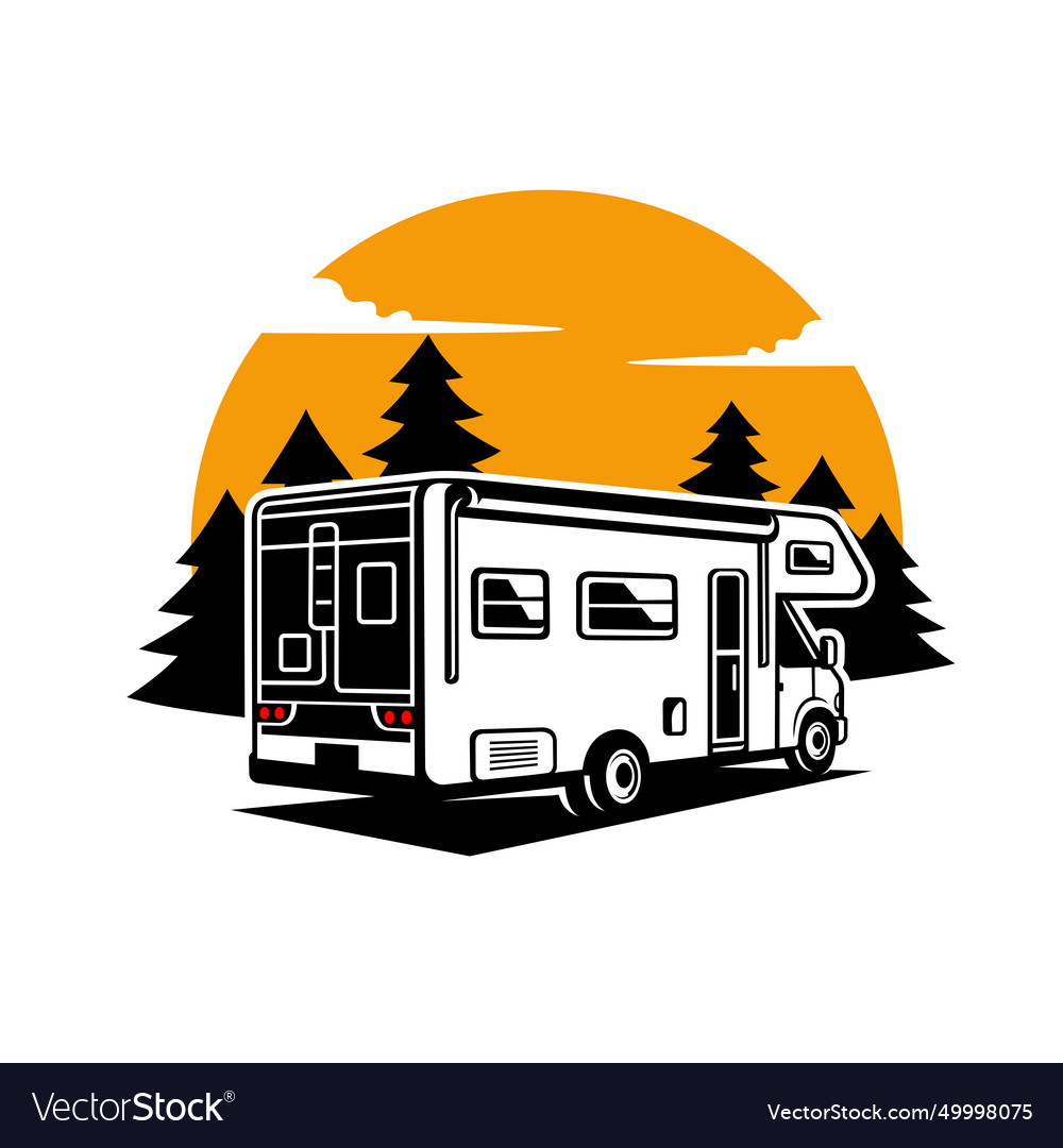 Rv camping car Royalty Free Vector Image - VectorStock