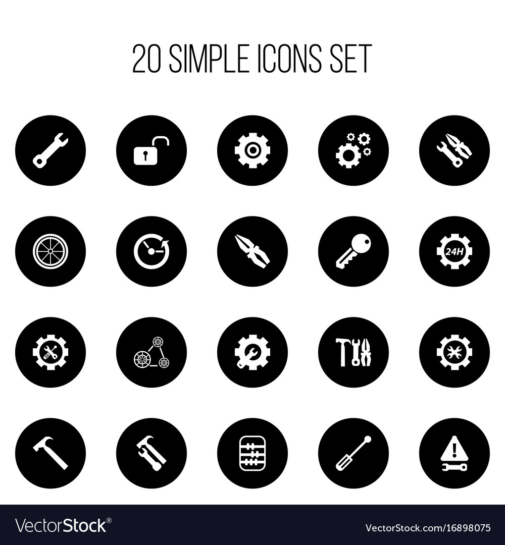 Set of 20 editable service icons includes symbols