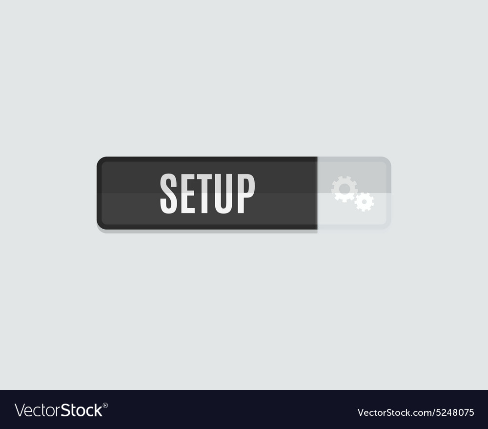 Setup web button gear icon flat design