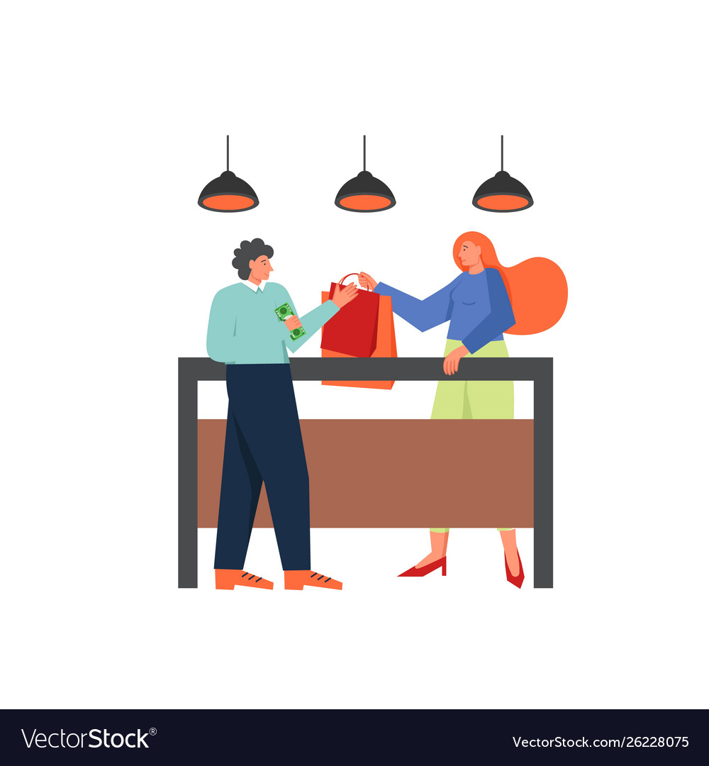 Shopping concept flat style design Royalty Free Vector Image