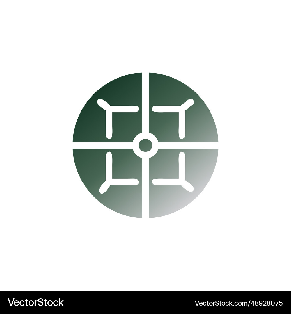 Target icon solid gradient green white colour Vector Image