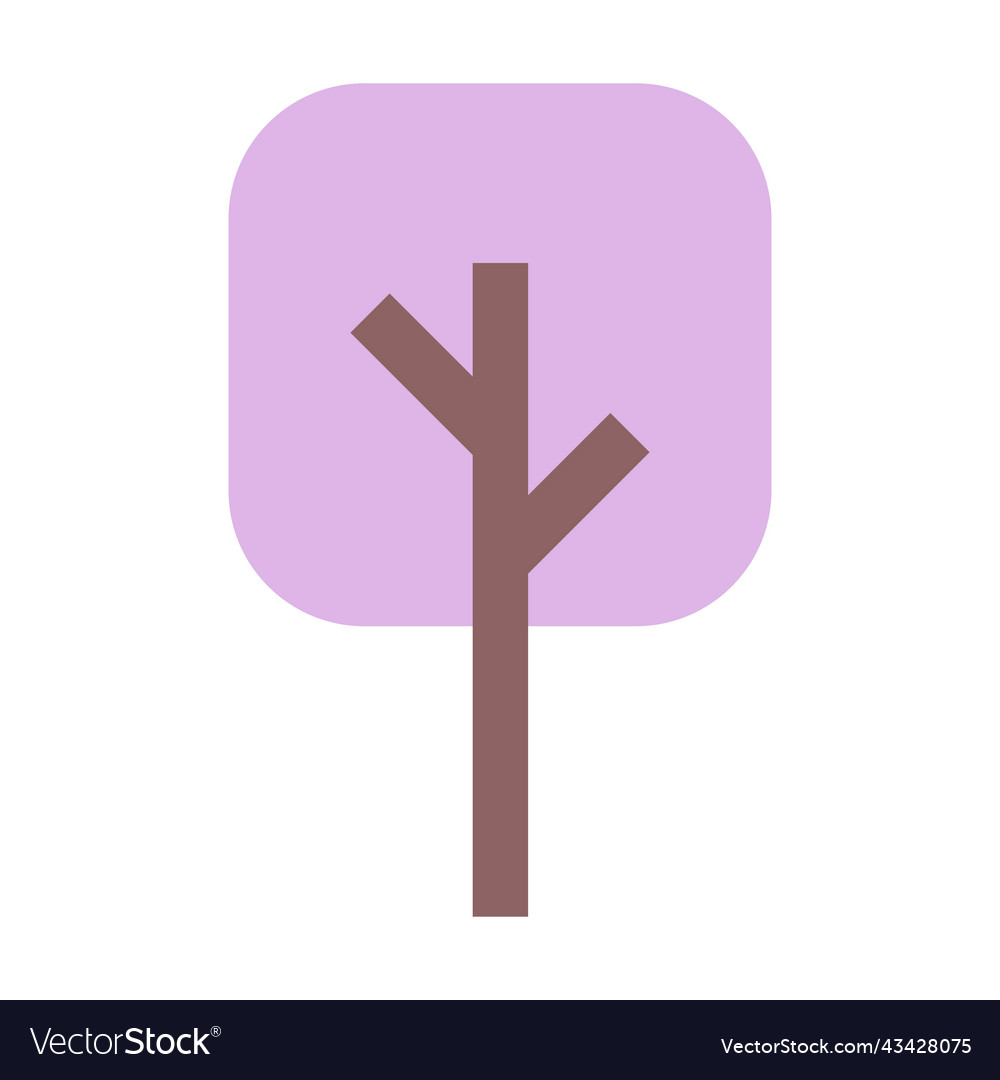 Tree icon square geometric symbol for nature