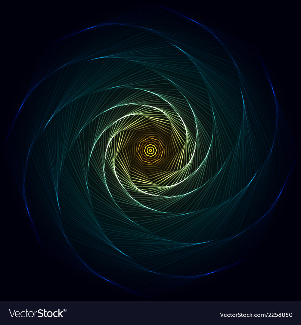 Abstract Flame Spiral On Black Background Vector Image