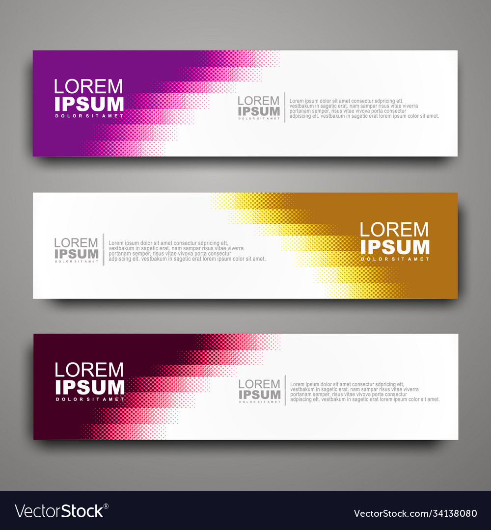 Abstract web banner design template with halftone Vector Image Abstract web banner design template with halftone