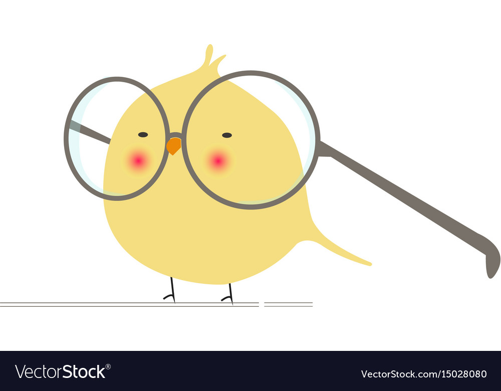Animated Cartoon Geeky And Funny Bird Logo Icon Vector Image