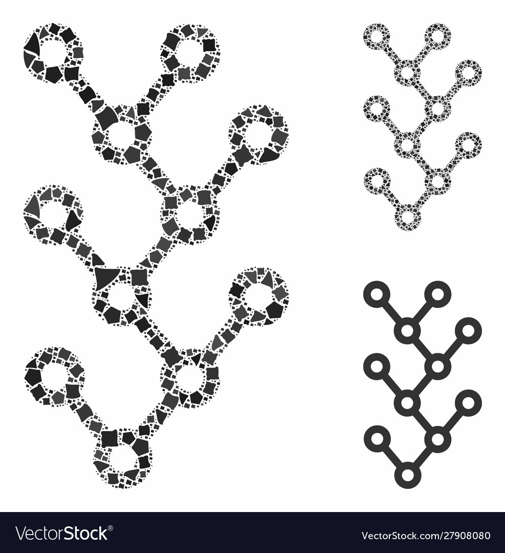 Binary tree mosaic icon rough items Vector Image Binary tree mosaic icon rough items