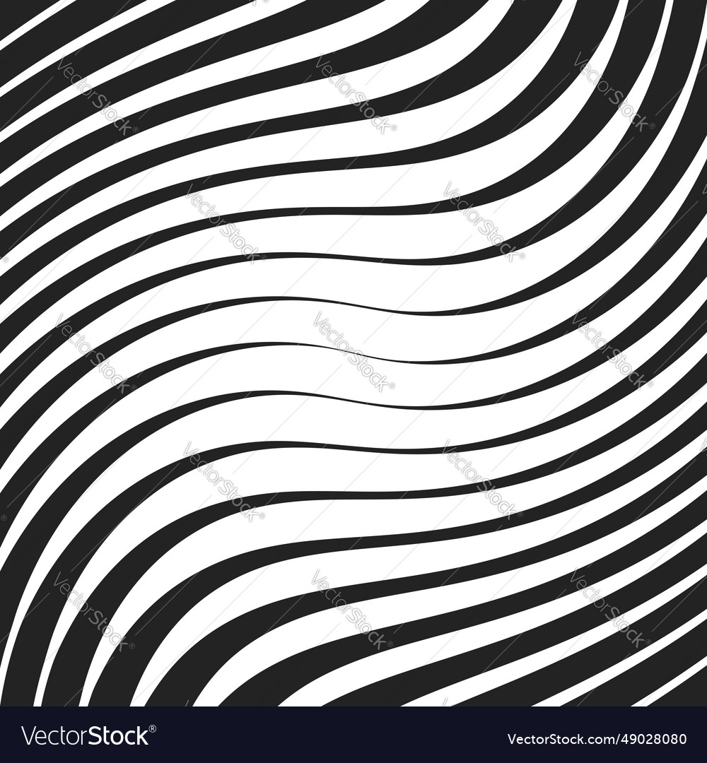 Black wavy lines with different width and shape vector image Black wavy lines with different width and shape