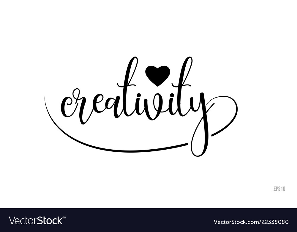 Creativity Typography Text With Love Heart