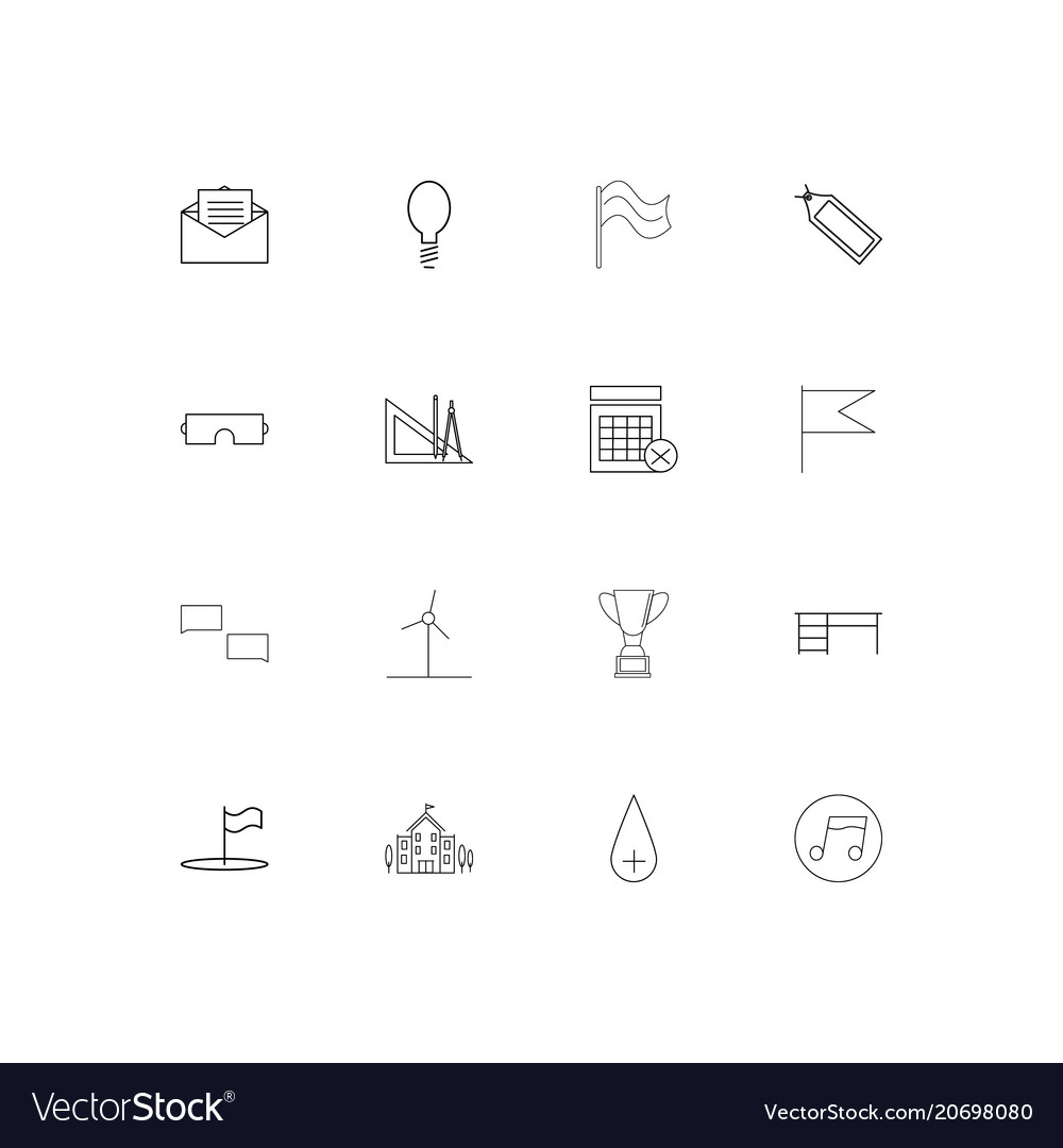 Education and science simple linear icons set