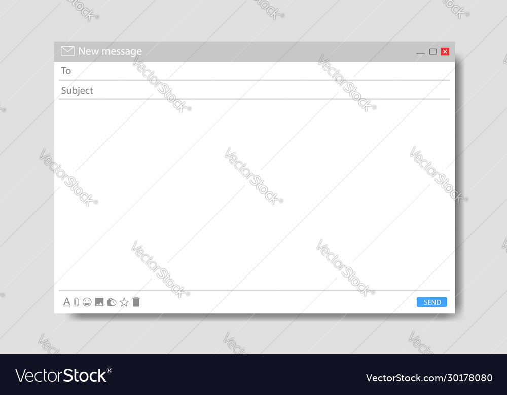 Email message template mockup blank mail screen